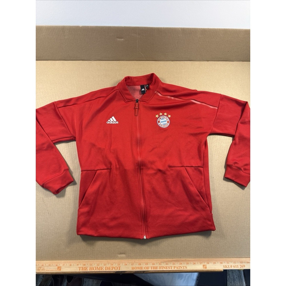 Adidas FC Bayern Munchen Track Jacket Men Large Red Soccer Futbol